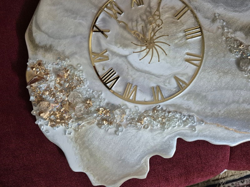 Agate Marble finish resin Wall clock
